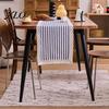 Striped Table Runner Runner, Lace Trim Cotton Linen Long Rustic Farmhouse for Home Dining Decor Decorative