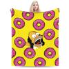 S-Simpsons Homer Donut Pattern Bedding Throws Soft Cozy Trend Blanket  For Couch Chair Camping Flannel Bedspread Bed Cover