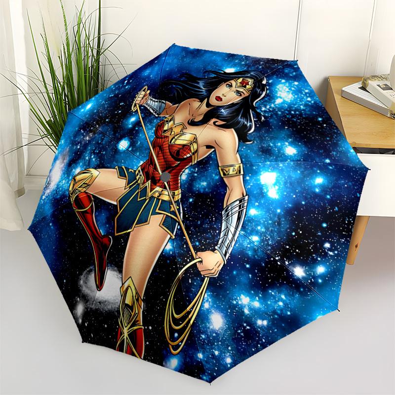

1pc Wonder Woman Umbrella - Automatic Open Compact Travel Umbrella with 62-Rib Durable Frame yy251021105