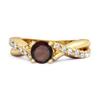 Garnet Crisscross Stackable Ring - 925 Sterling Silver Gold Vermeil