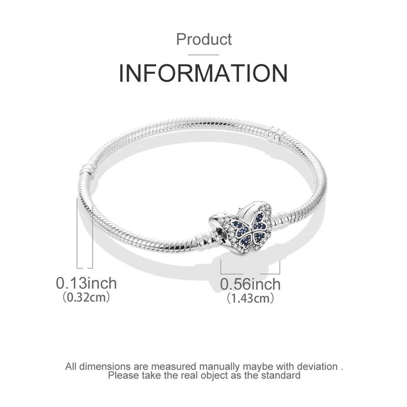 Original Bracelets 925 Silver Snowflake Heart Safety Chain Charms Bead Bracelet For Birthday Wedding Jewelry DIY Making