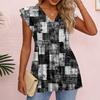 Womens Tops Fashionable V-neck Ruffled Sleeve Short-sleeved T-shirt Business Blouses