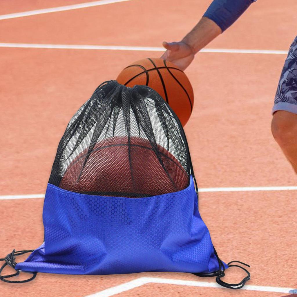 Basketball Mesh Bag Drawstring Backpack Oxford Cloth for Football Soccer
