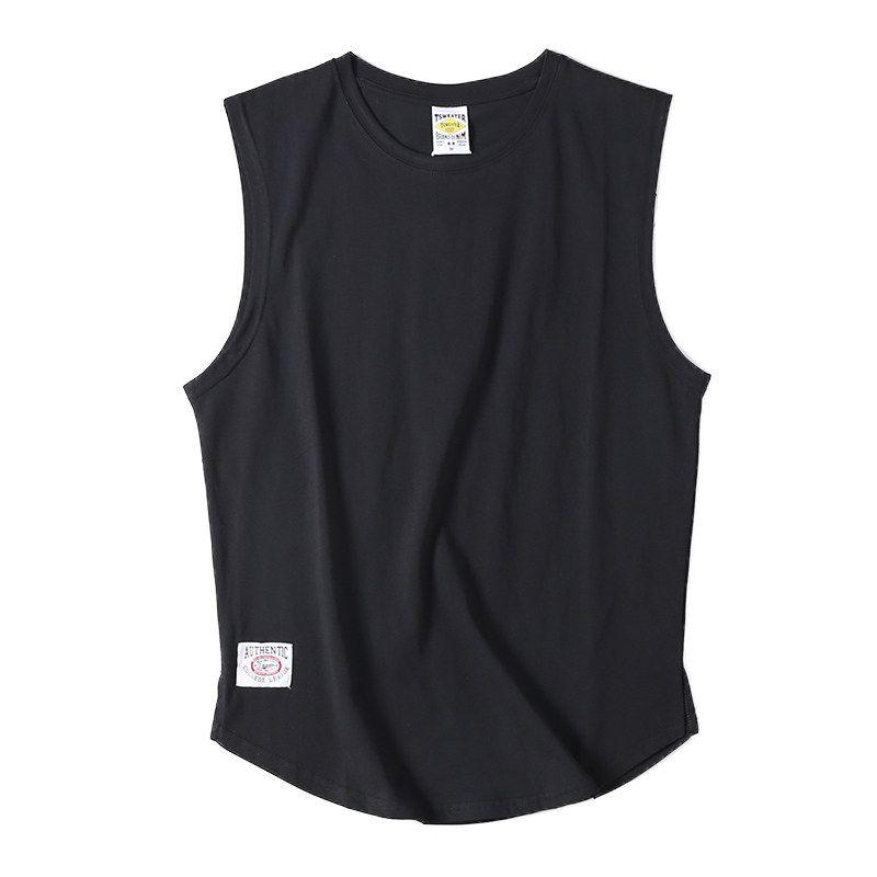 Export Tail Summer Cotton Wide Shoulder Vest Men Fashion Brand All-Matching Loose Waistcoat Athleisure Sleeveless T-shirt