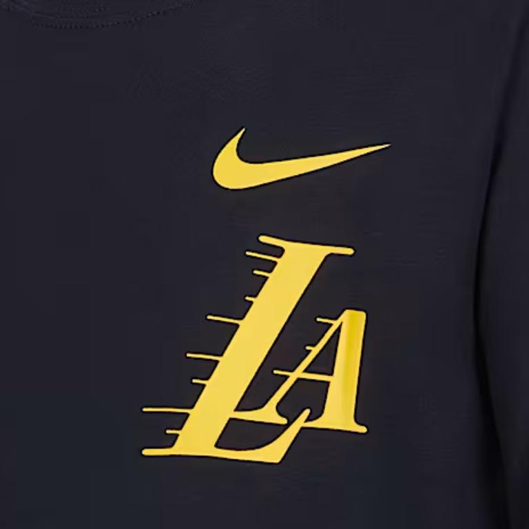 Nike T-Shirt NBA Los Angeles Lakers City Edition Cotton Pullover Long Sleeve Kids Tops IR4007-010