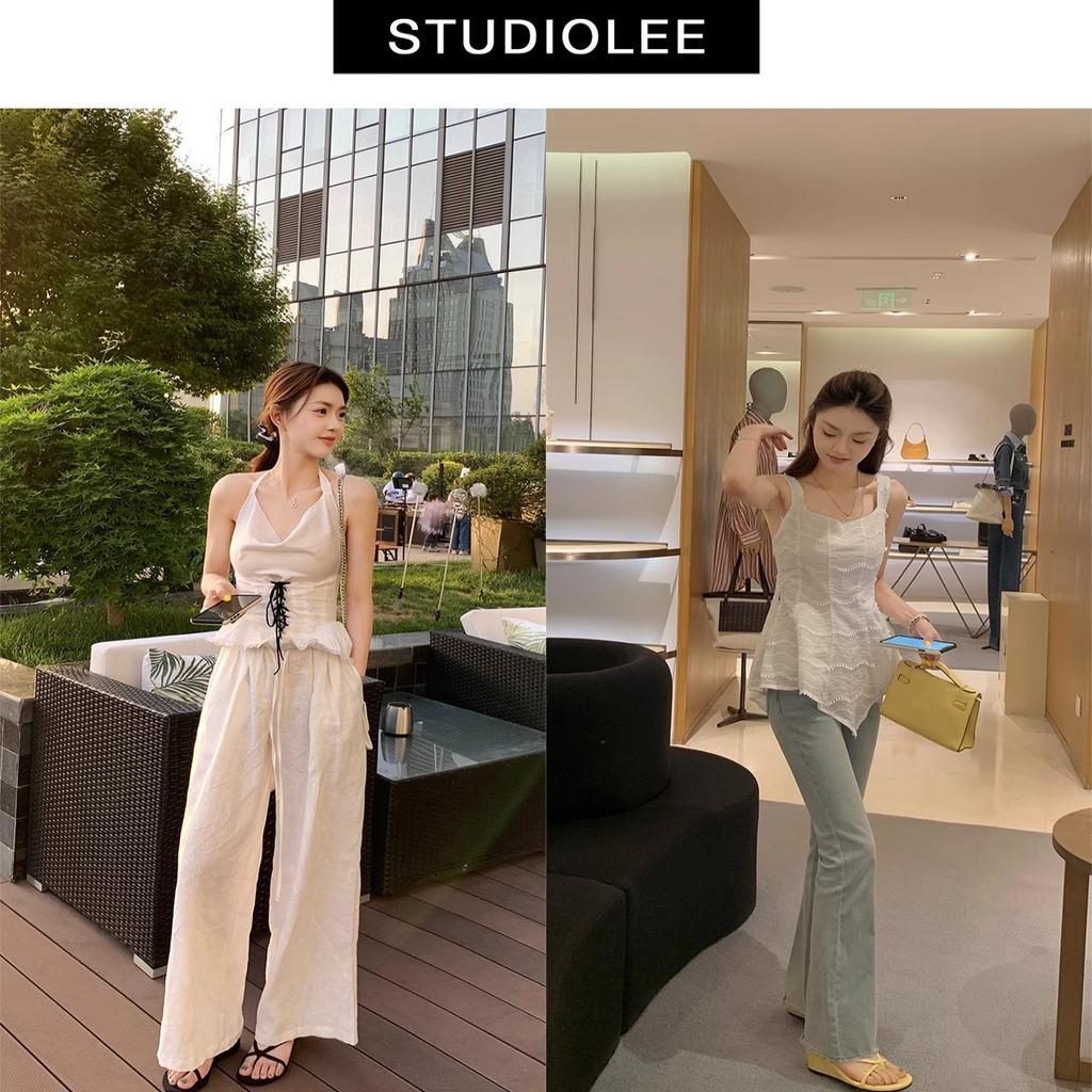 Grape Mother Studiolee Heel Height 6cm~ French Toe Fairy Wind Outside Wearing Thin Band Slope Heel Cool Slippers Summer