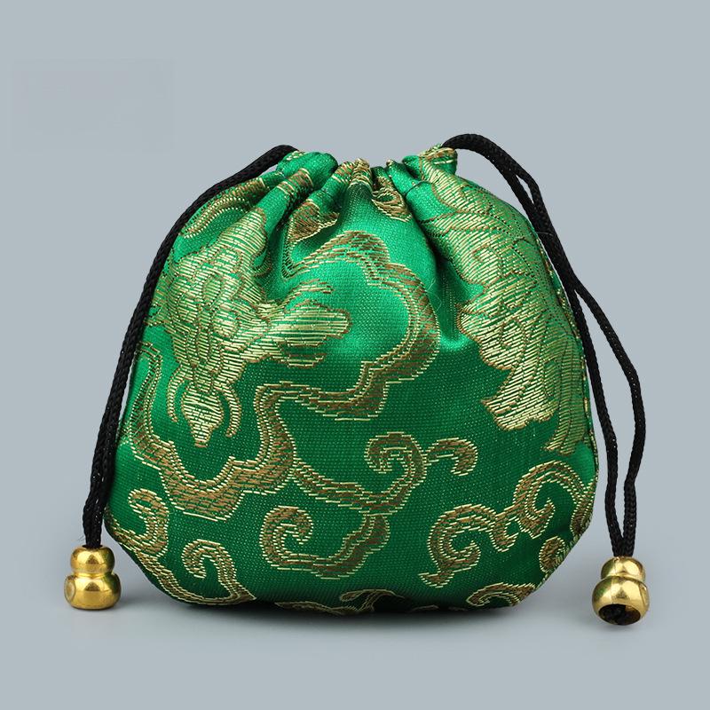 18 Brocade-Style Drawstring Bags for Buddhist Beads Bracelets & Cultural Play