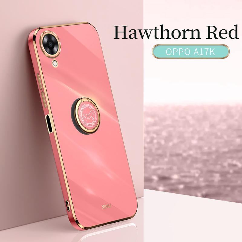 Držák pokovovacího kroužku Silikonové pouzdro odolné proti nárazům pro OPPO A17 Oppo A17K A17 4G kryt telefonu