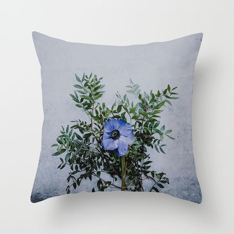 Floral Plant Patterns Throw Pillow Cover With Short Plush Print For Living Room Sofa Decoration Cushion Cover Pillow Covers