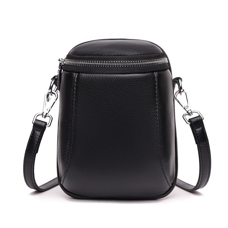 Leather mobile phone bag new trendy fashion shoulder messenger bag first layer cowhide bag
