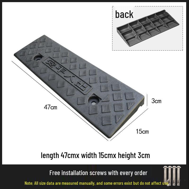 Car Curb Ramp: Plastic Step Pad for Sill, Edge, or Slope, Ideal for Uphill Climbing and Speed Bump Triangle Pad