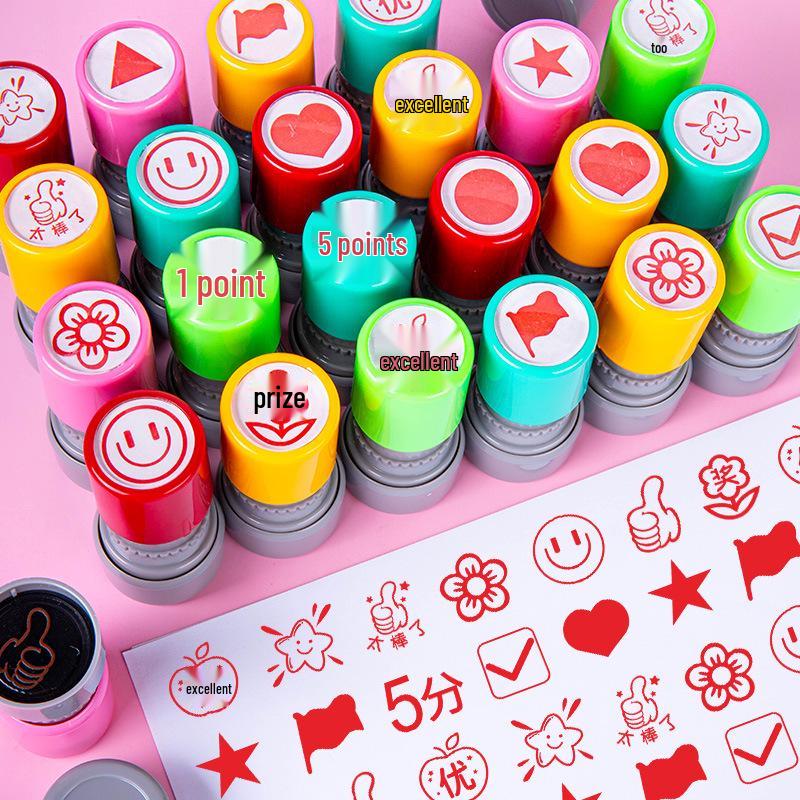 Toddler Reward Stamps: Cute Cartoon Designs for Kindergarten Praise