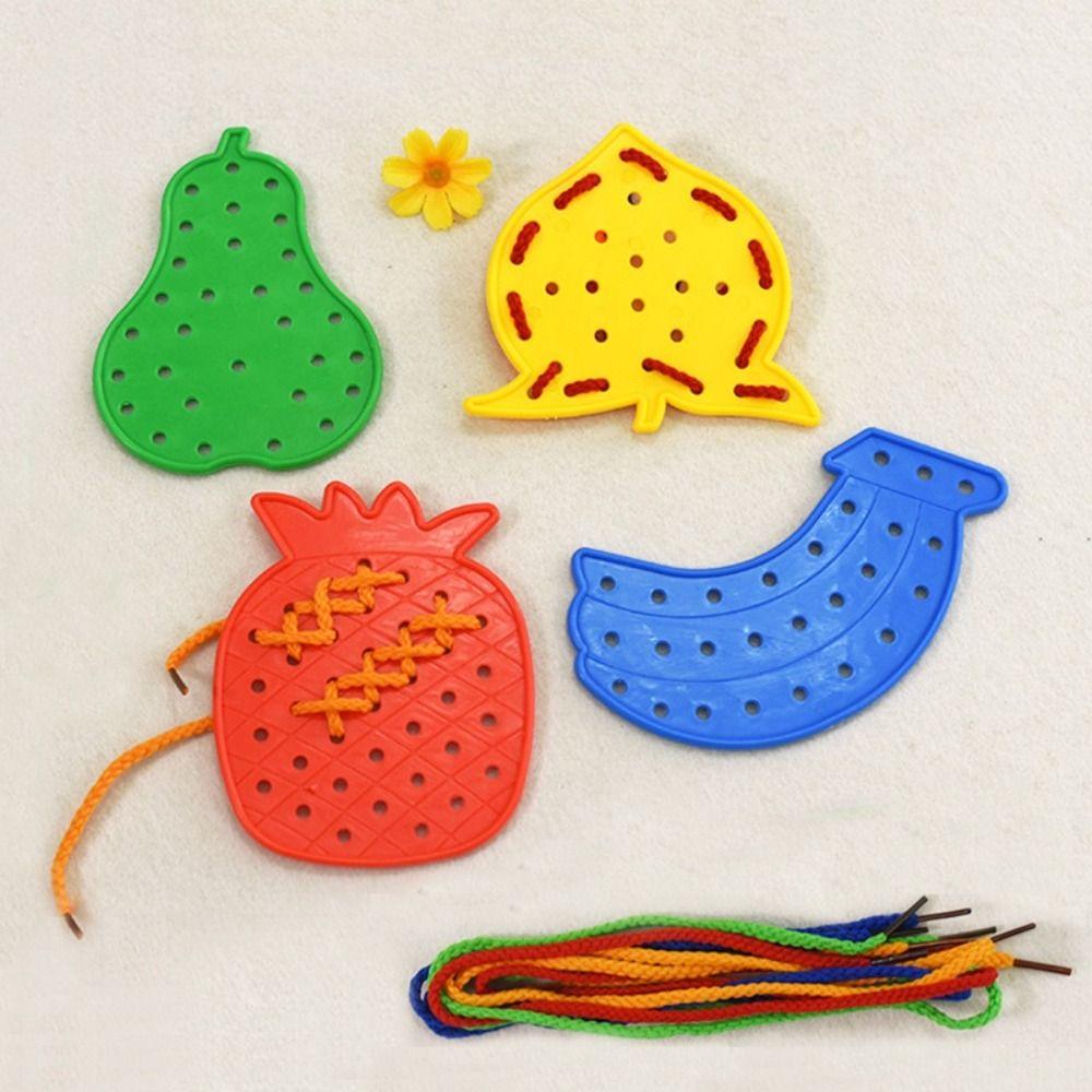 Cartoon Plastic Threading Lacing Toy Early Education Montessori Baby Threading Games DIY Lacing Learning Toy
