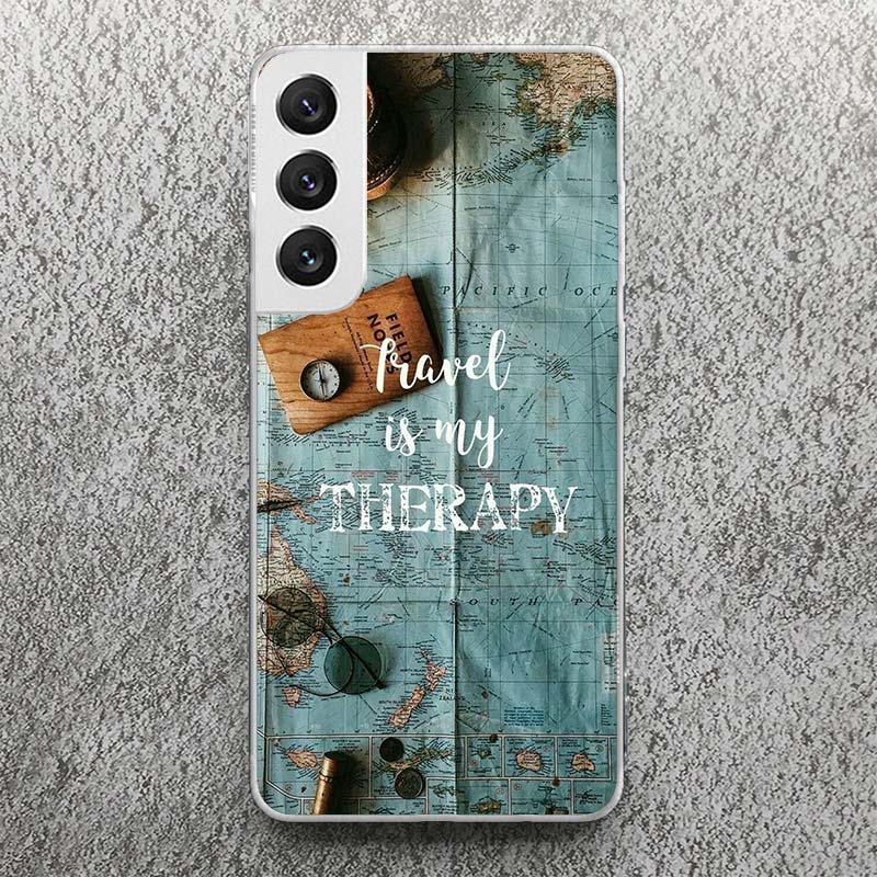 World Map Travel Plans Print Soft Case for Samsung Galaxy S25 S24 S23 S22 Ultra S21 Plus S20 FE Phone Shell S10 + Pattern Cover