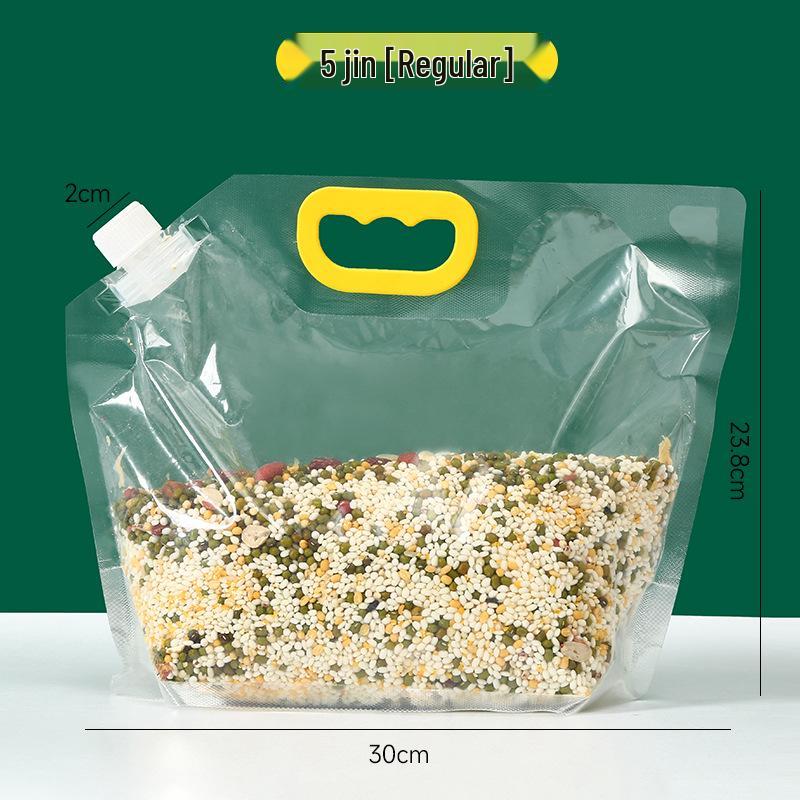 Moisture-Proof Transparent Grain Storage Bag with Spout
