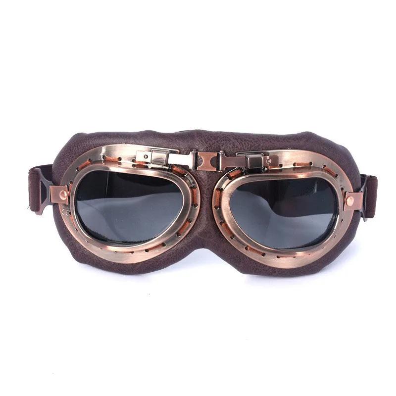 

For Harley Pilot Steampunk ATV Bike Copper Helmet Retro Motorcycle Goggles Glasses Vintage Moto Classic Goggles серый