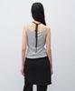 INSILENCE WOMEN Layered Henley Neck Sleeveless Melange Grey