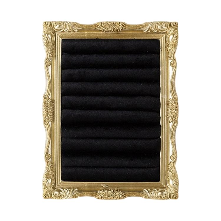 Fashionable Velvety Covered Ring Earring Display Stand In Vintage Frame Style For Elegant Jewelry Organization