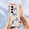 For Samsung Galaxy S24 FE Case Purple Butterflies Pattern Printing Straight Edge TPU Phone Back Cover