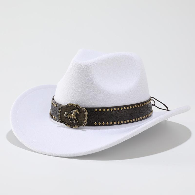 Curled Cowboy Hat Personalized Accessories, Western Cowboy Hat, Men's and Women's Outdoor Mountaineering Sun Hat, Woolen Hat