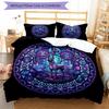 Cyberpunk Canine Kingdom Pattern Bedding,Quilt Set Quilt Cover Pillowcase Home Birthday Gift (1 * duvet cover + 2 * pillowcase, without core)
