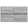 Wall Mounted TV Cabinet with LED Lighting Grey Sonoma 80 x 31 x 45 cm