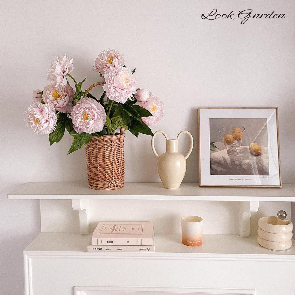 Lu Ke Premium Peony Silk Flower Bouquet for Living Room & Dining Table Decoration