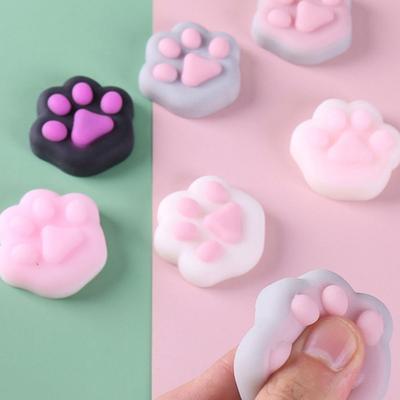 Niedliches sensorisches Mini-Katzenpfoten-Quetschspielzeug TPR Fidget Cartoon Fidget 3D Silikon-Kneif-Druckentlastung Scherzartikel