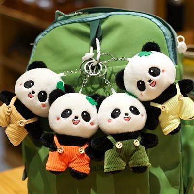 Süße Latzhose Panda, Krallenpuppe Puppe, Plüschtier, Cartoon-Schlüsselanhänger, Rucksackanhänger, Geschenk