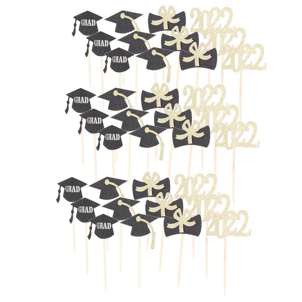 Graduation Cake Toppers Exquisite Beautiful Bachelor Hat 2022 Numbers Diploma Design Graduation Cake Inserts