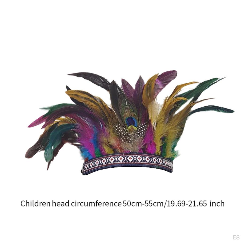 Feather Headdress Accessories Headband for Halloween Masquerades Role Playing