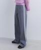 Epinggeulleo Lace Trim Denim Pants - Icy Gray