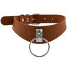 DIEZI Sexy Lignt Brown PU Leather Necklace Women Men New Harajuku Gothic Vintage Heart Chain Choker Statement Necklace Jewelry