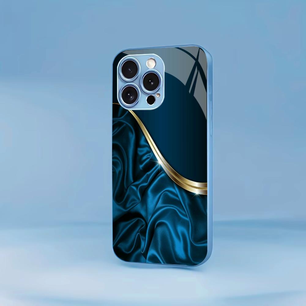 Business Blue Texture Man Protect PhoneCase Glass PhoneCase for iPhone 17 16 15 14 13 12 11pm Pro Plus Dropresistant Cellphone