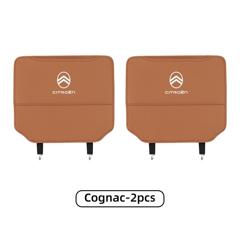 Car Seat Back Protective Mat Anti-kick Pad With Storage Pocket Accessories For Citroen C4 C3 C5 C1 C2 C-Elysee Berlingo Picasso