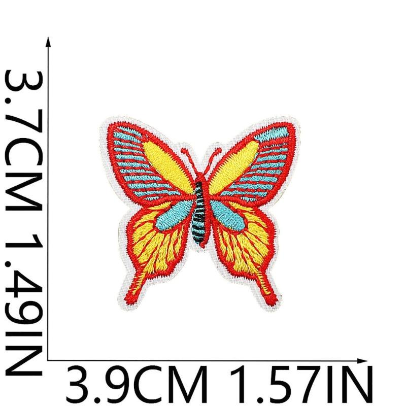 Butterfly Applique Designs with Embroidered Texture, 10 Assorted Appliques for Decorating Clothing, Shoes, Bags, and Fabric Craft Projects