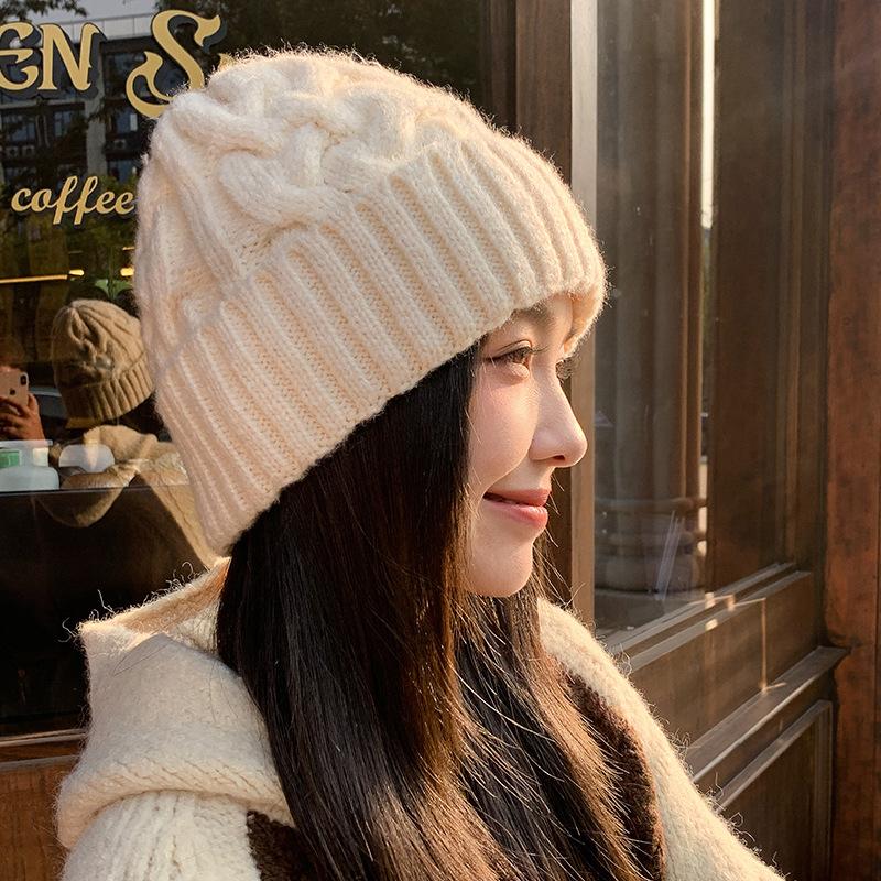 Winter Wool Hat Women's Warm Fashion Twist Knitted Hat
