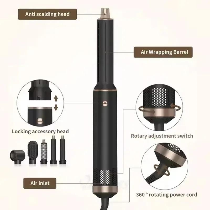 Professional Blow Dryer Multi Functional Hair Styler Curlers 5 in 1 Hair Brushless Motor Fast Drying Styling Tools Negative Ions