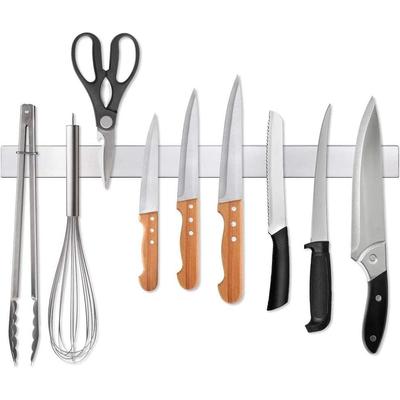 20 Inch Magnetic Knife Strip, Premium Stainless Steel Wall Mounted Kitchen Knives Bar,Space-Saving Powerful No Drilling Magnetic Knife Rack