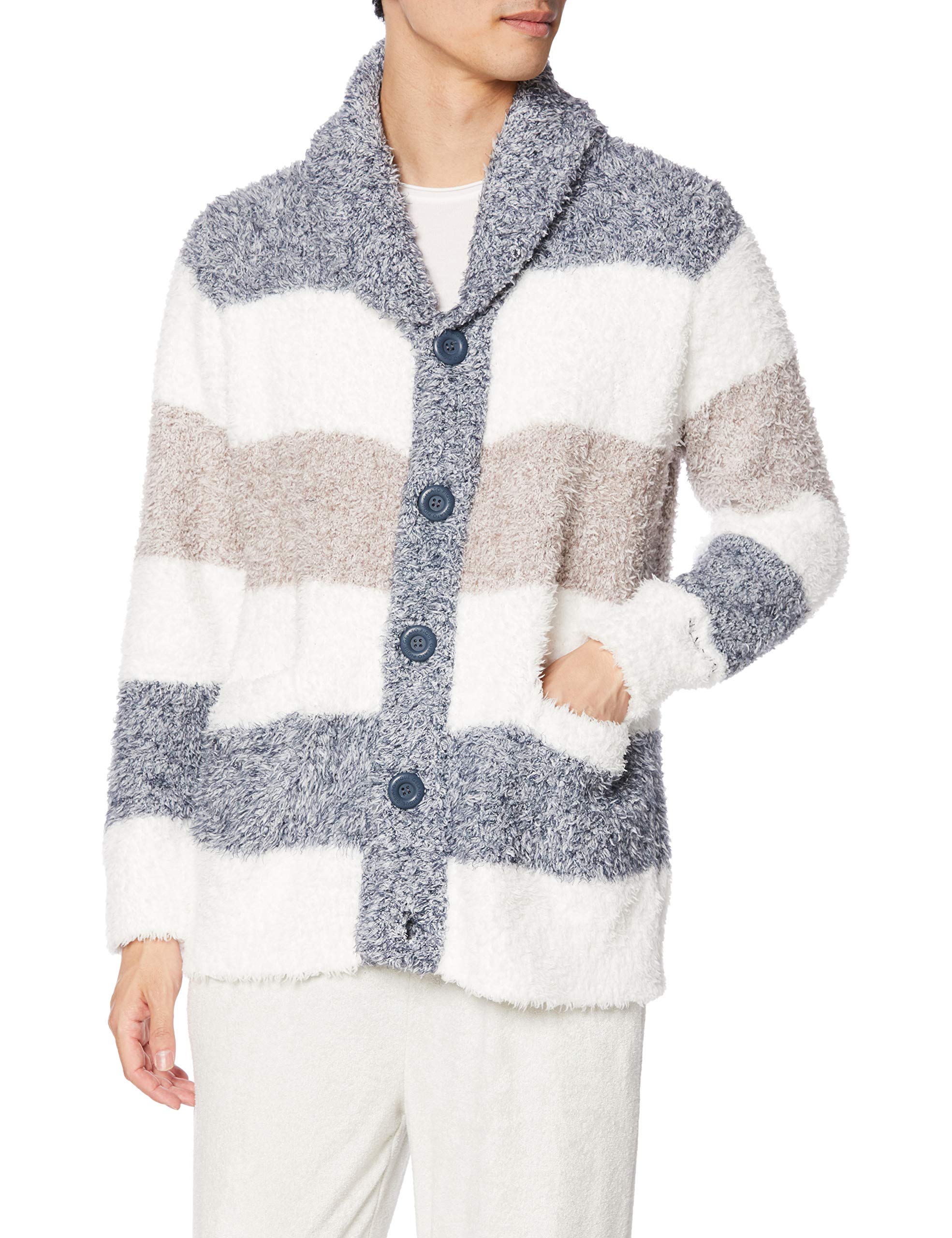 

Gelato Melange 3 Border Shawl Cardigan PMNT205811 NVY L [Gelato Pique] [HOMME] Men s