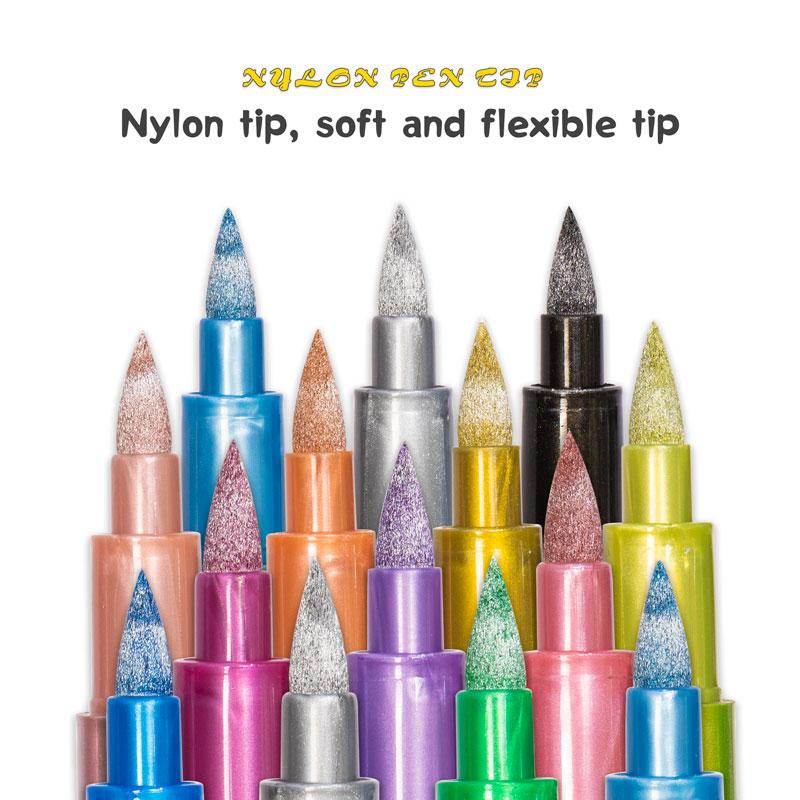 Color Metallic Markers Pen Paint Pens for Black Paper Glass Rock Painting Halloween Pumpkin Scrapbook Album
