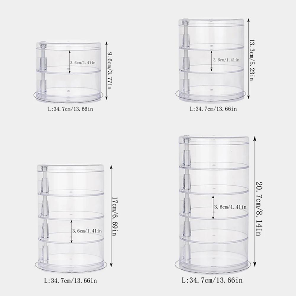 Rotating Jewelry Storage Box with Cover for Earring Makeup Storage