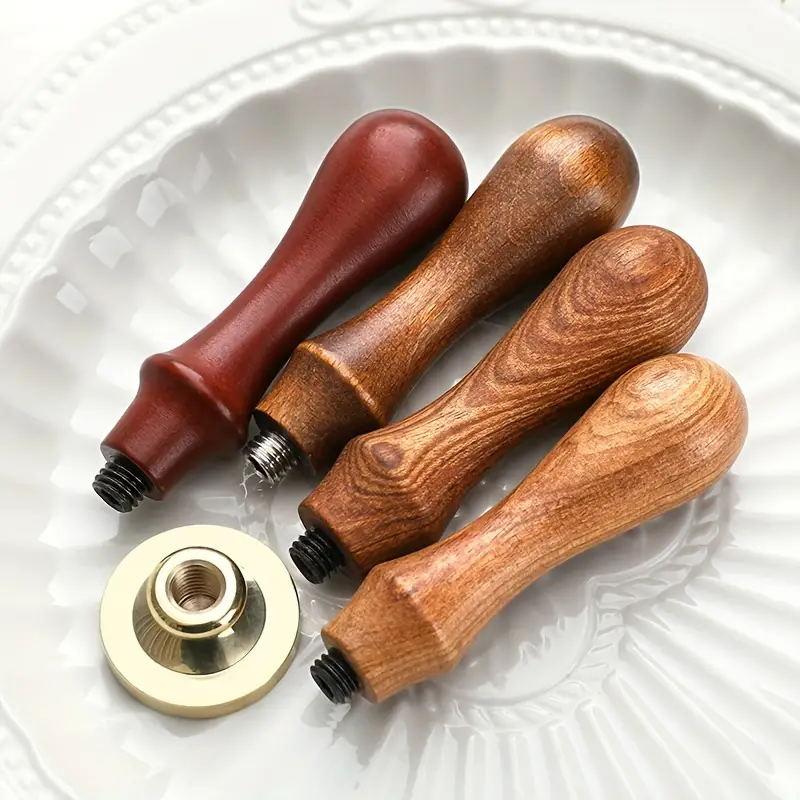 1pc Wax Seal Stamp Handle Only Rosewood Wood Handle Replacement for Vintage Wax Sealing Stamps Removable 7mm Diameter Head