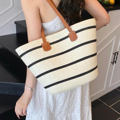 Summer Popular Seaside Vacation Straw Bag Women's 2026 New Woven Beach Bag Large Capacity Shoulder Bag Tote Bag
