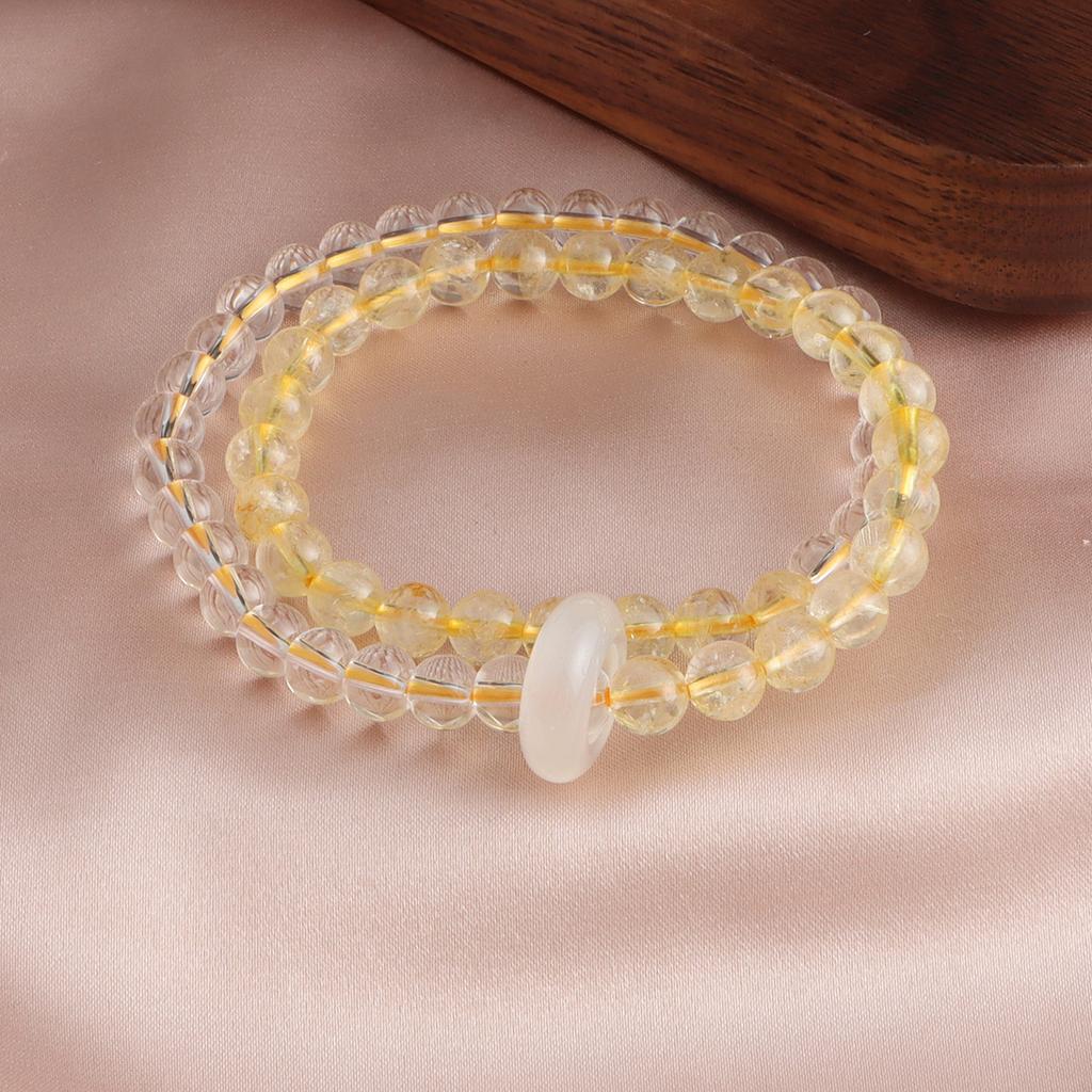 Bracelet Natural Citrine White Crystal Bracelet Pixiu Chinchilla Running Ring Fashion Versatile Douyin Explosion