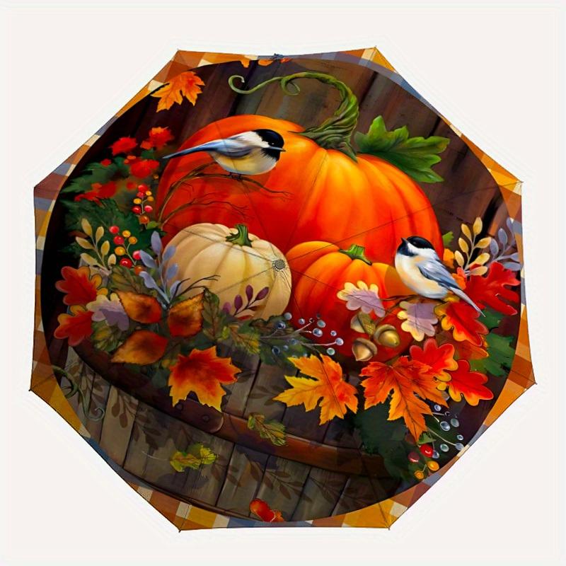

1pc Autumn Decor Automatic Umbrella 8-Bone Design Compact Gear for Outdoor Travel, Perfect Holiday Gift yy250827012