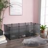 SONGMICS Pet Playpen, Guinea Pig Run and Cage with Floor, Indoor DIY Transparent Plastic Enclosure for Hamsters, Rabbits, Hedgehogs
