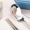 Portable Cutlery Set 304 Stainless Steel Chopsticks Fork and Spoon Tableware Set for Travel Camping Picnic Household Tool