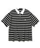 TRIP LE SENS Surfer Stripe Waffle Polo Shirt_Light Gray