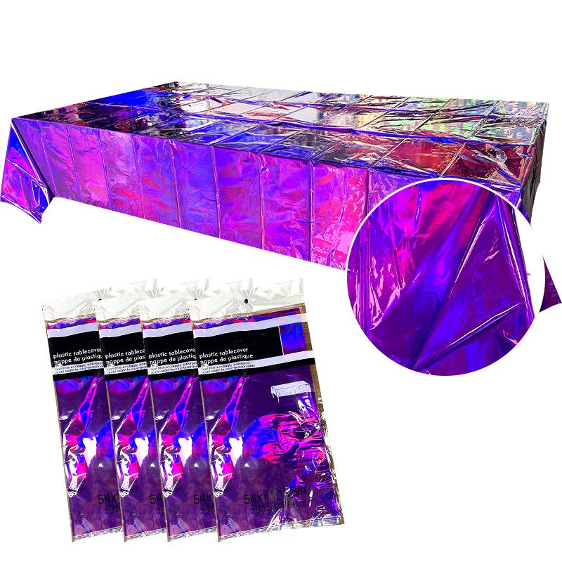 Party Party Decorations Birthday Tablecloth Laser Photo Props Disposable Colorful Tablecloth